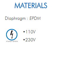 Diaphragm : EPDM•110V•230V