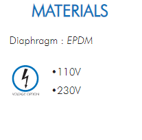 Diaphragm : EPDM•110V•230V