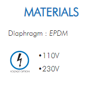 Diaphragm : EPDM•110V•230V