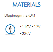 Diaphragm : EPDM•110V •12V•230V 