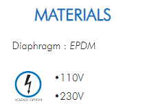 Diaphragm : EPDM•110V•230V