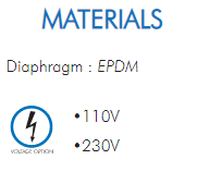 Diaphragm : EPDM•110V•230V