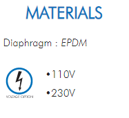 Diaphragm : EPDM•110V•230V