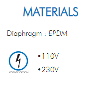 Diaphragm : EPDM•110V•230V